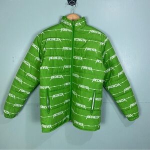 Ricchezza‎ Forever Green Zip Up Jacket Puffer Sz S